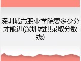 深圳城市职业学院要多少分才能进(深圳城职录取分数线)