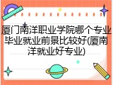 厦门南洋职业学院哪个专业毕业就业前景比较好(厦南洋就业好专业)