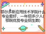 鄂尔多斯应用技术学院什么专业最好，一年招多少人(鄂院优势专业招生数)