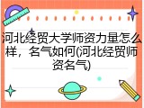 河北经贸大学师资力量怎么样，名气如何(河北经贸师资名气)