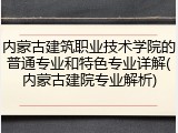 内蒙古建筑职业技术学院的普通专业和特色专业详解(内蒙古建院专业解析)