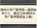 扬州大学广陵学院一届招收多少人，最近几年(扬州大学广陵学院招生人数)