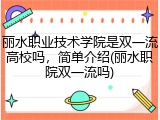 丽水职业技术学院是双一流高校吗，简单介绍(丽水职院双一流吗)