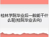 桂林学院毕业后一般能干什么呢(桂院毕业去向)