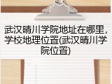 武汉晴川学院地址在哪里，学校地理位置(武汉晴川学院位置)
