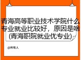 青海高等职业技术学院什么专业就业比较好，原因是啥(青海职院就业优专业)