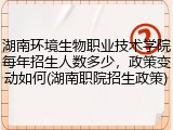 湖南环境生物职业技术学院每年招生人数多少，政策变动如何(湖南职院招生政策)