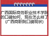 广西国际商务职业技术学院的口碑如何，现在怎么样了(广西商职院口碑现状)