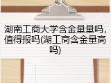 湖南工商大学含金量量吗，值得报吗(湖工商含金量高吗)