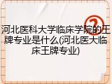 河北医科大学临床学院的王牌专业是什么(河北医大临床王牌专业)