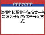 德州科技职业学院宿舍一般是怎么分配的(宿舍分配方式)