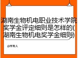 湖南生物机电职业技术学院奖学金评定细则是怎样的(湖南生物机电奖学金细则)