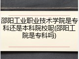 邵阳工业职业技术学院是专科还是本科院校呢(邵阳工院是专科吗)