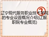 辽宁现代服务职业技术学院的专业设置概况介绍(辽服职院专业概览)