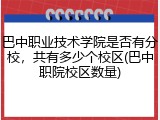 巴中职业技术学院是否有分校，共有多少个校区(巴中职院校区数量)