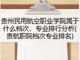 贵州民用航空职业学院属于什么档次，专业排行分析(贵航职院档次专业排名)