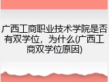 广西工商职业技术学院是否有双学位，为什么(广西工商双学位原因)