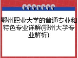 鄂州职业大学的普通专业和特色专业详解(鄂州大学专业解析)