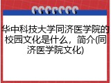 华中科技大学同济医学院的校园文化是什么，简介(同济医学院文化)