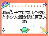 湖南女子学院有几个校区,有多少人(湘女院校区及人数)