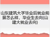 山东建筑大学毕业后就业前景怎么样，毕业生去向(山建大就业去向)