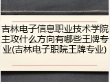 吉林电子信息职业技术学院主攻什么方向有哪些王牌专业(吉林电子职院王牌专业)