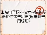 山东电子职业技术学院的学费和住宿费明细(鲁电职费用明细)