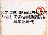 公安消防部队高等专科学校毕业如何调档案呢(消防专科毕业调档)