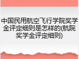 中国民用航空飞行学院奖学金评定细则是怎样的(航院奖学金评定细则)
