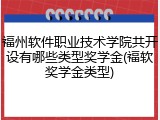 福州软件职业技术学院共开设有哪些类型奖学金(福软奖学金类型)