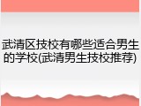 武清区技校有哪些适合男生的学校(武清男生技校推荐)