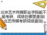北京艺术传媒职业学院能不能考研，成绩在哪里查询(北艺传媒考研成绩查询)