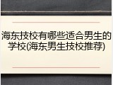 海东技校有哪些适合男生的学校(海东男生技校推荐)