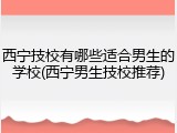 西宁技校有哪些适合男生的学校(西宁男生技校推荐)