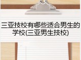 三亚技校有哪些适合男生的学校(三亚男生技校)