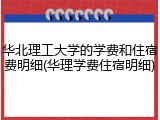 华北理工大学的学费和住宿费明细(华理学费住宿明细)