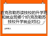 在克孜勒苏读技校的升学班和就业班哪个好(克孜勒苏技校升学就业对比)