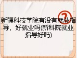 新疆科技学院有没有就业指导，好就业吗(新科院就业指导好吗)