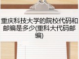 重庆科技大学的院校代码和邮编是多少(重科大代码邮编)