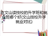 在文山读技校的升学班和就业班哪个好(文山技校升学就业对比)