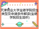 天津商业大学宝德学院招生类型及申请条件解读(宝德学院招生简析)