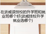 在武威读技校的升学班和就业班哪个好(武威技校升学就业选哪个)