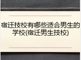 宿迁技校有哪些适合男生的学校(宿迁男生技校)