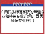 广西民族师范学院的普通专业和特色专业详解(广西民师院专业解析)