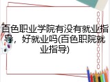 百色职业学院有没有就业指导，好就业吗(百色职院就业指导)