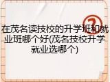 在茂名读技校的升学班和就业班哪个好(茂名技校升学就业选哪个)