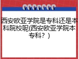 西安欧亚学院是专科还是本科院校呢(西安欧亚学院本专科？)