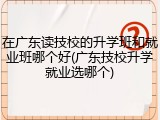 在广东读技校的升学班和就业班哪个好(广东技校升学就业选哪个)