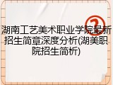 湖南工艺美术职业学院最新招生简章深度分析(湖美职院招生简析)