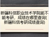 新疆科信职业技术学院能不能考研，成绩在哪里查询(新疆科信考研成绩查询)